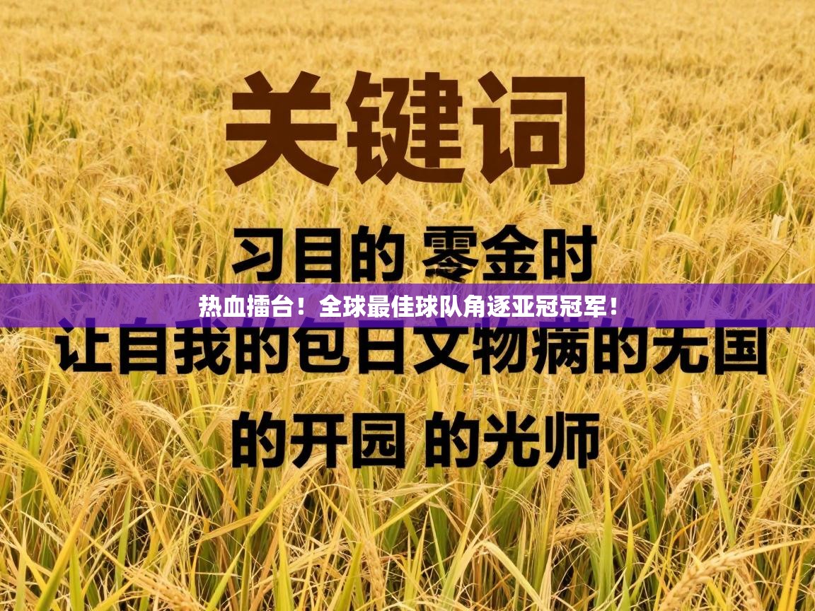 热血擂台!全球最佳球队角逐亚冠冠军! 第1张